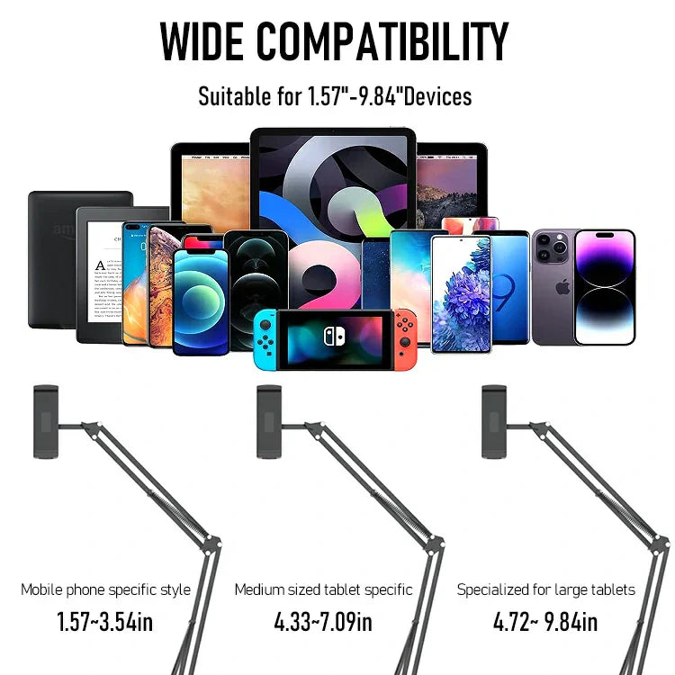 360° Rotating Long Arm Phone Holder with Clamp