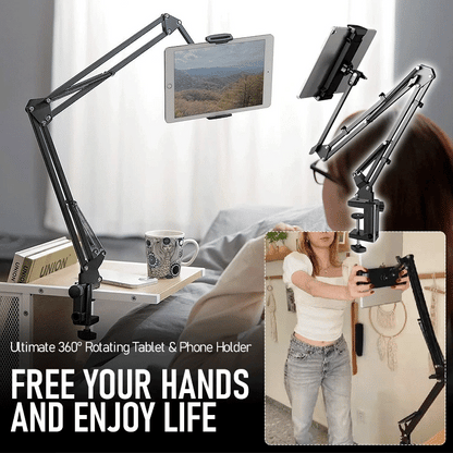 360° Rotating Long Arm Phone Holder with Clamp