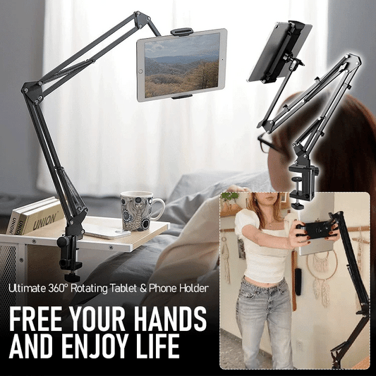 360° Rotating Long Arm Phone Holder with Clamp